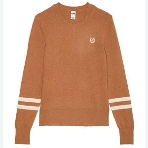 Victoria’s Secret Pink Collegiate Varsity Tan Sweater size Small NWT